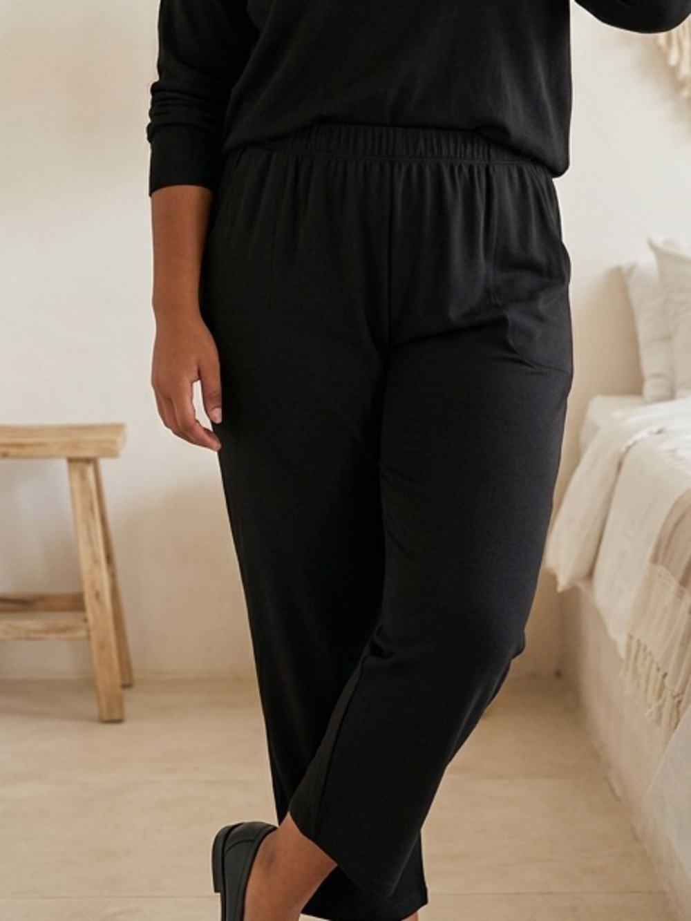 NWOT Koolaburra by UGG Plus Petite Black Knit Casual Pants Lounge -Size P3XL